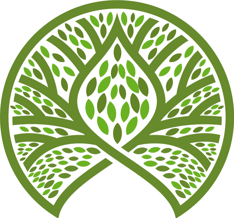 Bladaktig natur emblem vinyl teppe blomster og planter - Tenstickers