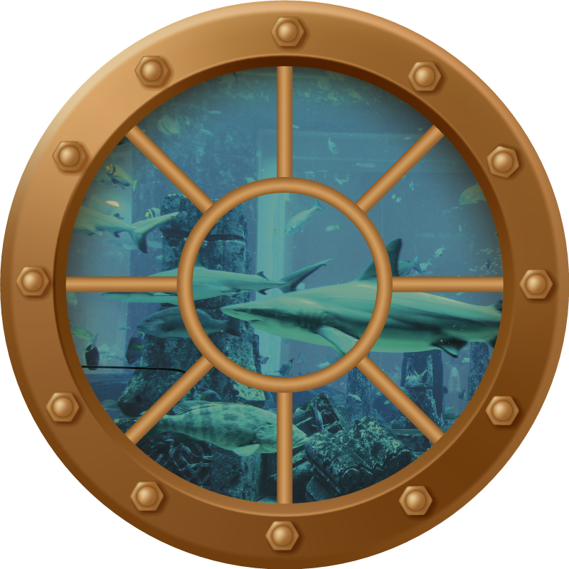 Underwater view portal vinyl teppe blomster og planter - Tenstickers