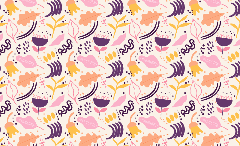 Livlig blomsterinspirasjon vinyl teppe blomster og planter - Tenstickers