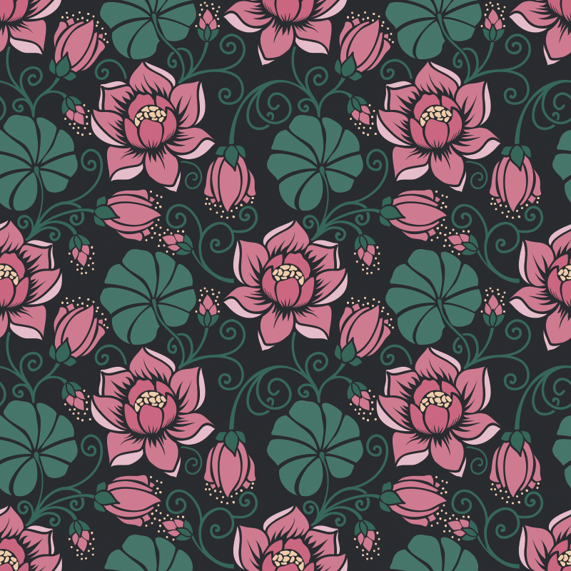 Blomstrende vinranker vinyl teppe blomster og planter - Tenstickers