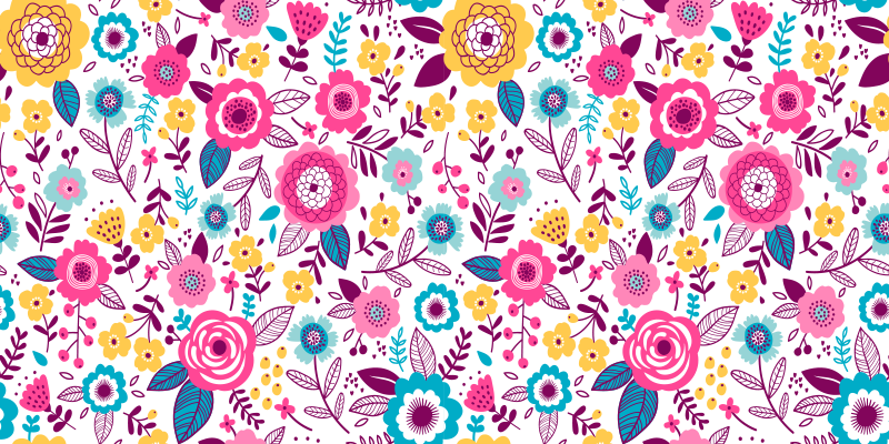 Vinyl teppe blomster og planter kallax rosa blomster - Tenstickers