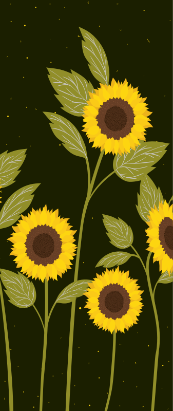 Solblomster eng vinyl teppe blomster og planter - Tenstickers