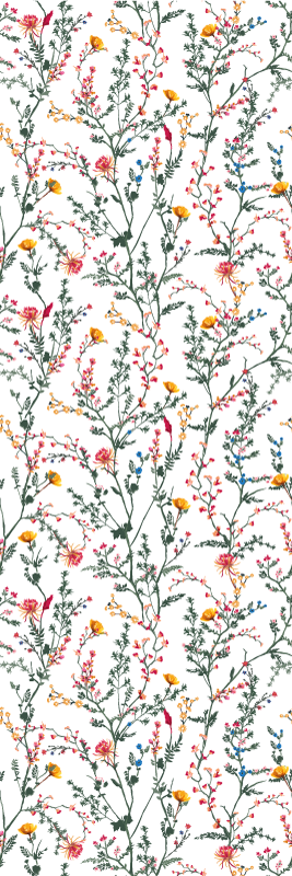 Tynt minimalistisk hage vinyl teppe blomster og planter - Tenstickers