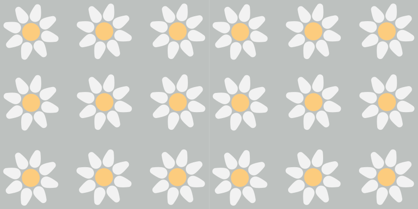 Daisy mønster vinyl teppe blomster og planter - Tenstickers