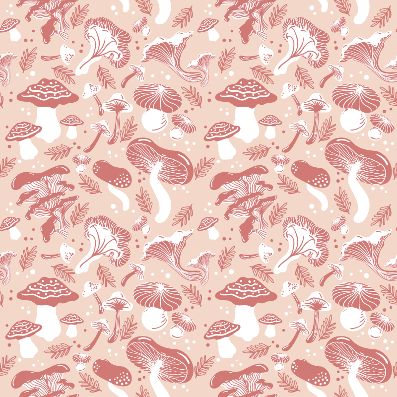 Skogssopp vinyl teppe blomster og planter - Tenstickers