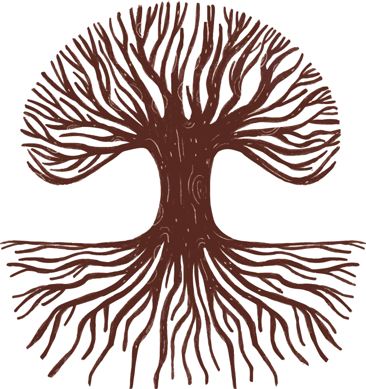 Tree of life lange røtter vinyl teppe blomster og planter - Tenstickers