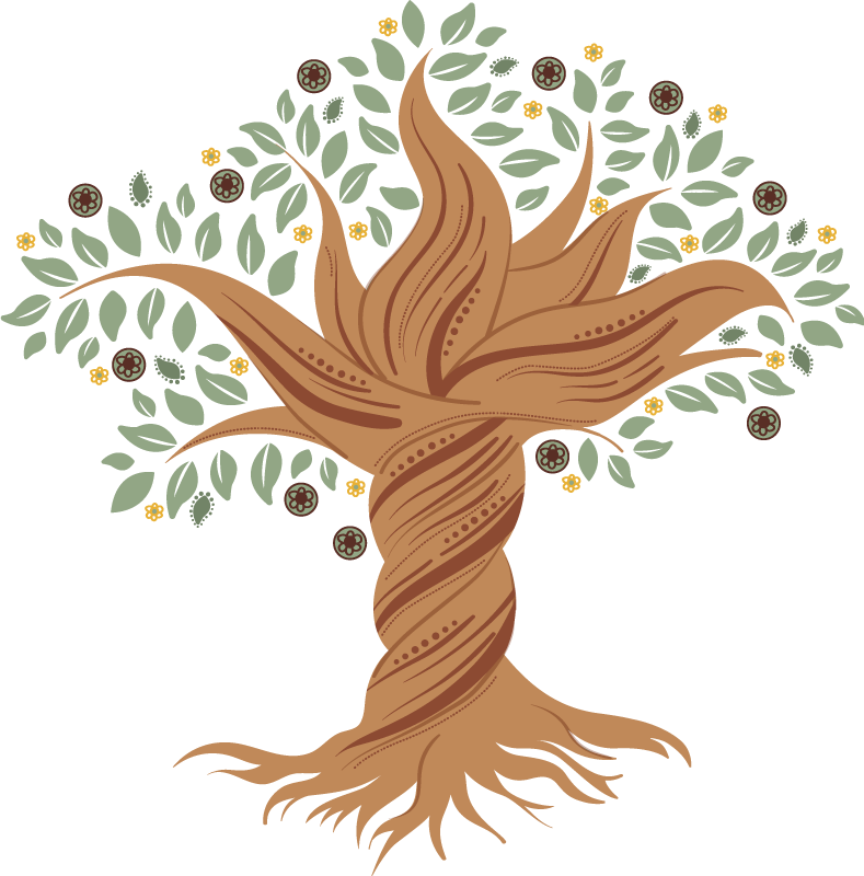 Tree of life vridd vinyl teppe blomster og planter - Tenstickers