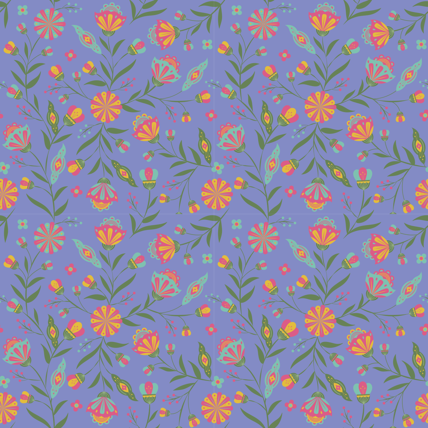 Søtt design for barn vinyl teppe blomster og planter - Tenstickers