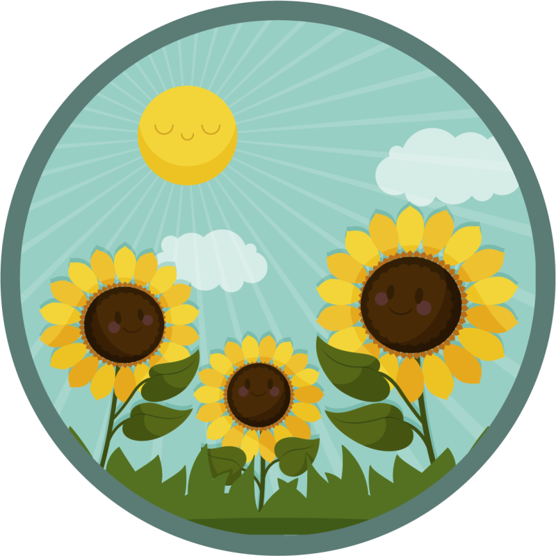 Blomster i solen vinyl teppe blomster og planter - Tenstickers