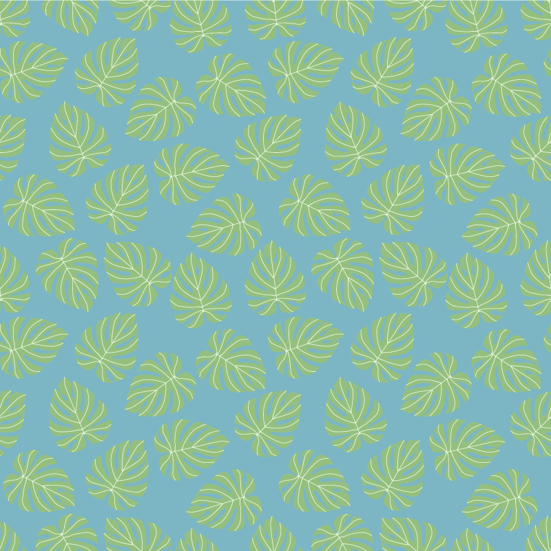 Vinyl teppe blomster og planter sommergrønne blader - Tenstickers