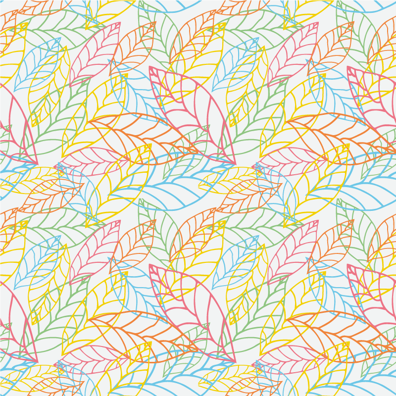 Vinyl teppe blomster og planter med neonlys design - Tenstickers