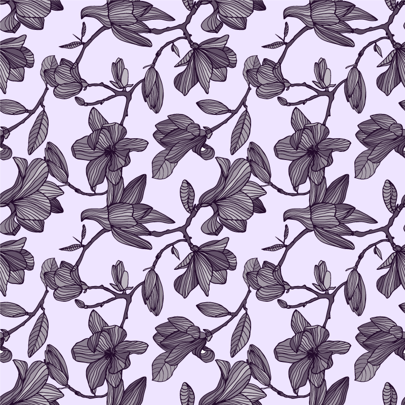 Vinyl teppe blomster og planter søtt magnolia design - Tenstickers