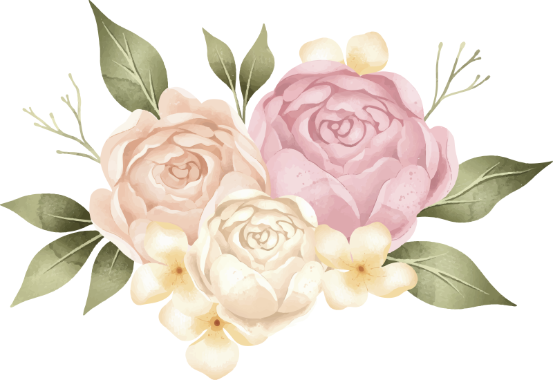 Vannfarge pioner vinyl teppe blomster og planter - Tenstickers