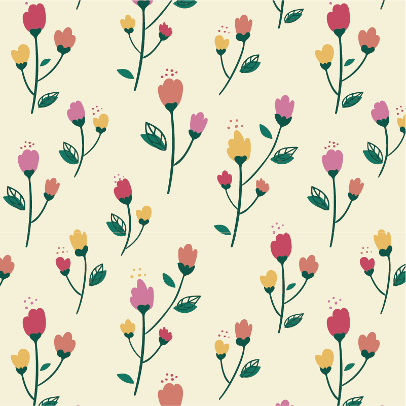 Vinyl teppe blomster og planter valmue maleri - Tenstickers