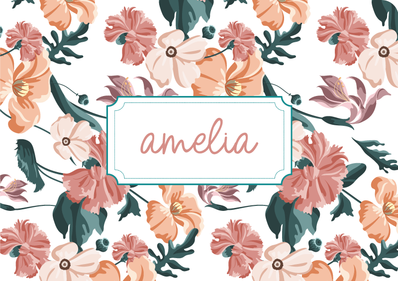 Vinyl teppe blomster og planter vakre pastellblomster - Tenstickers