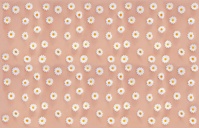Moderne prestekrage mønster vinyl teppe blomster og planter - Tenstickers