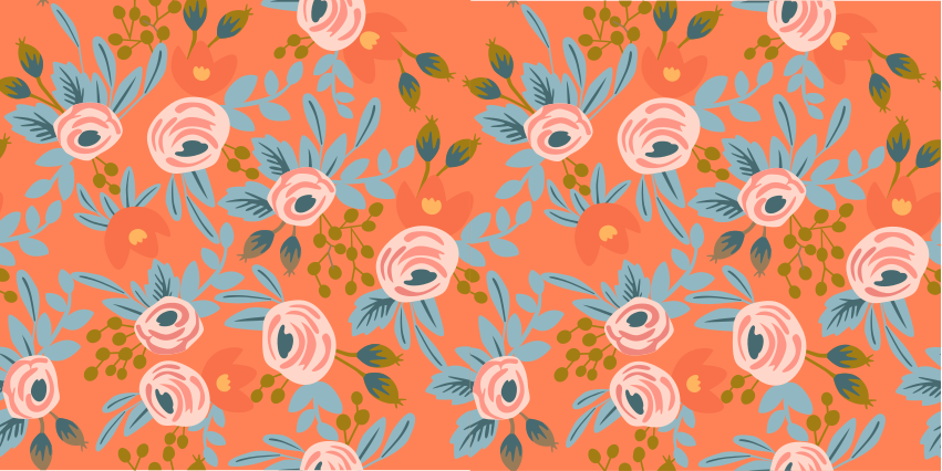 Vinyl teppe blomster og planter akvarell roser - Tenstickers
