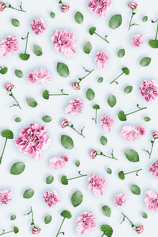 Vinyl teppe blomster og planter i fargerike mønstre - Tenstickers