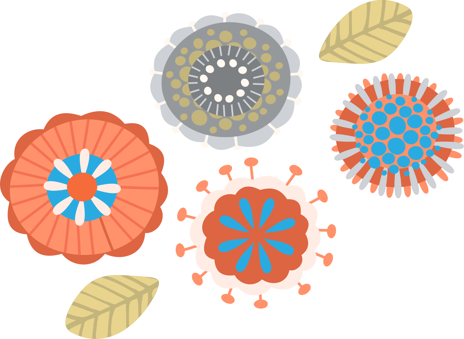Fargerike former vinyl teppe blomster og planter - Tenstickers