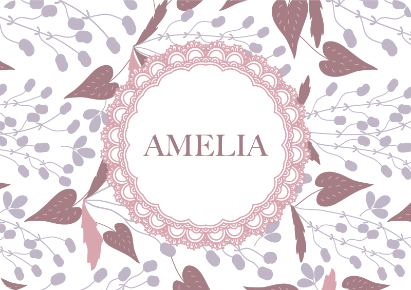 Pastell vintage mønster vinyl teppe blomster og planter - Tenstickers
