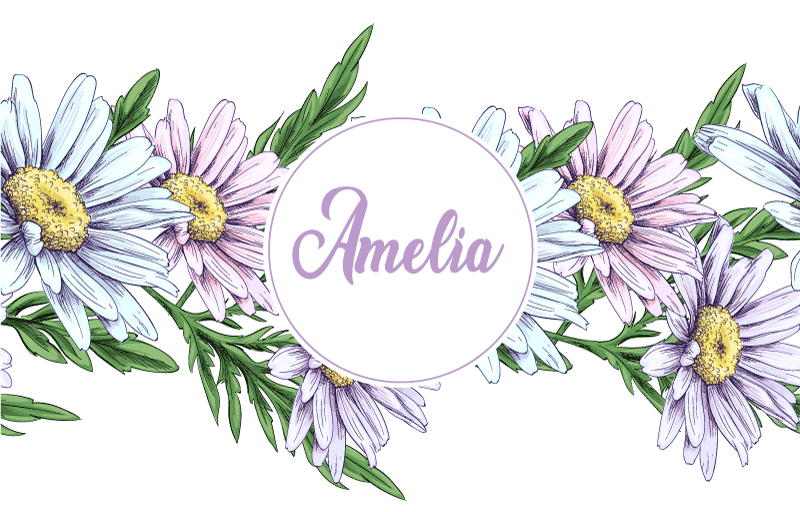 Daisy design med navn vinyl teppe blomster og planter - Tenstickers