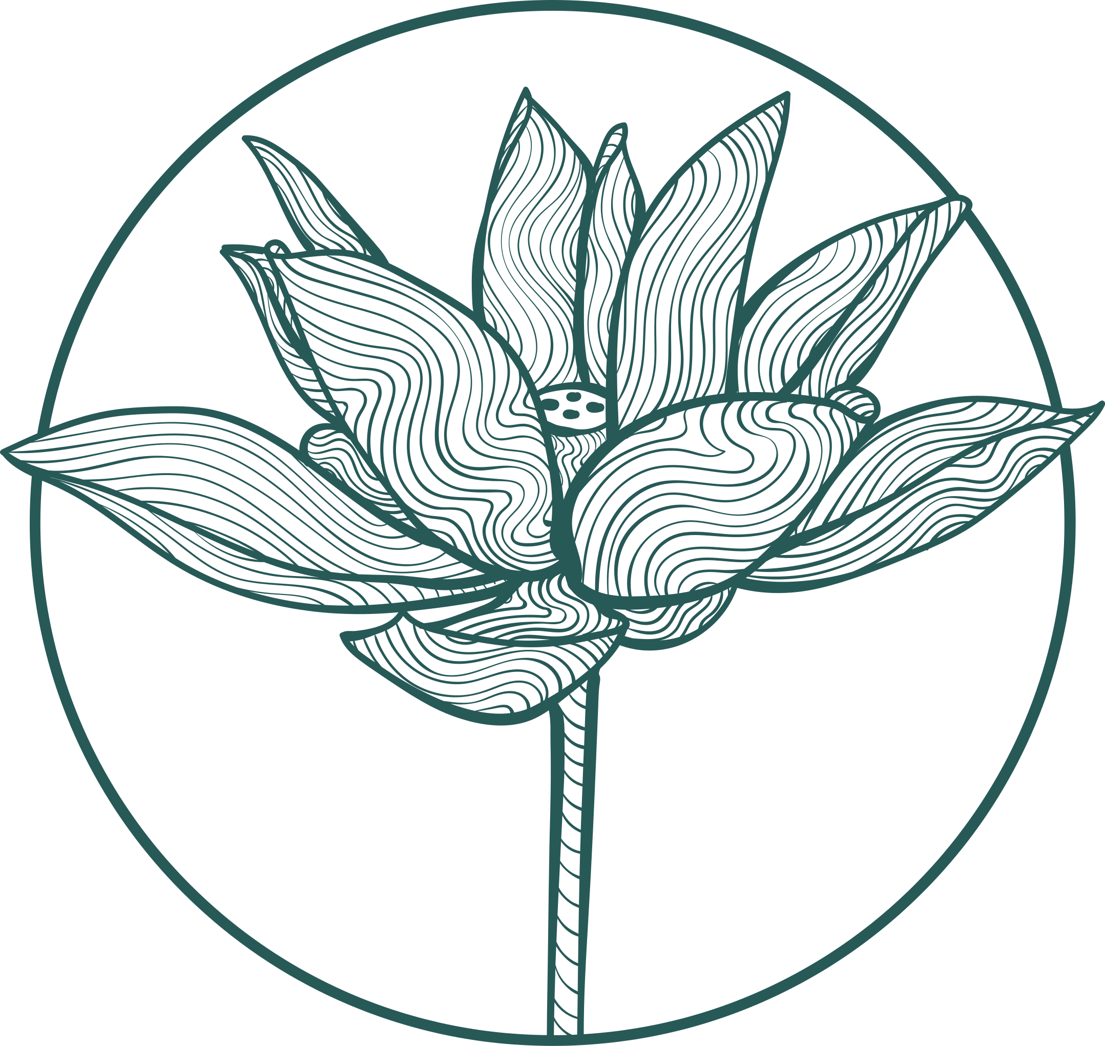 Vinyl teppe blomster og planter lotusblomst illustrasjon - Tenstickers