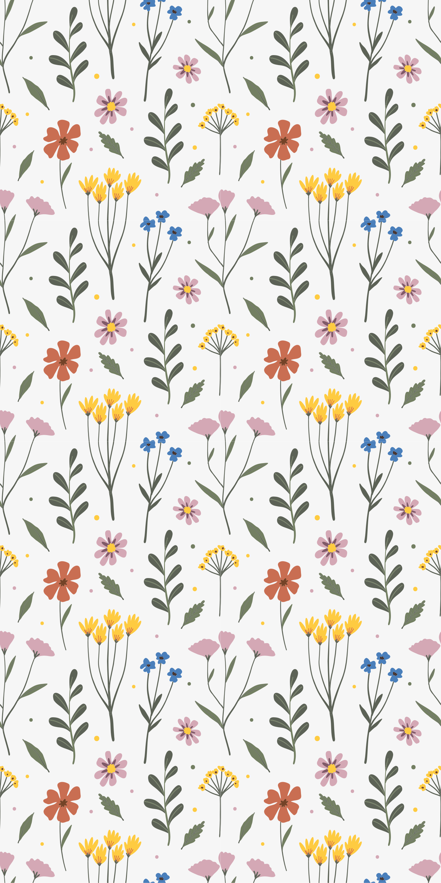 Vinyl teppe blomster og planter hage mønster multicolor - Tenstickers