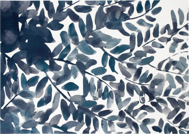 Vinyl teppe blomster og planter akvarellblader - Tenstickers