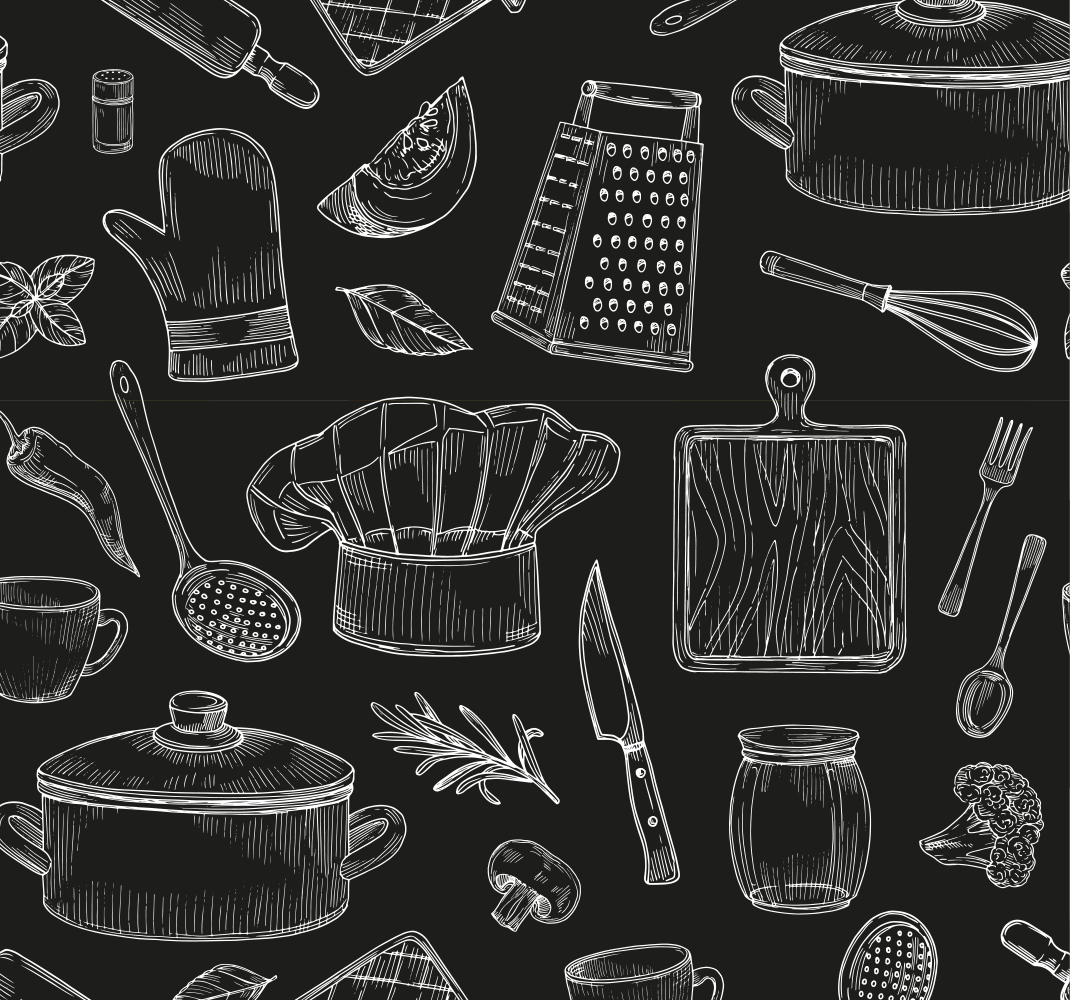 Vinyl teppe kjøkken elegant bestikk - Tenstickers