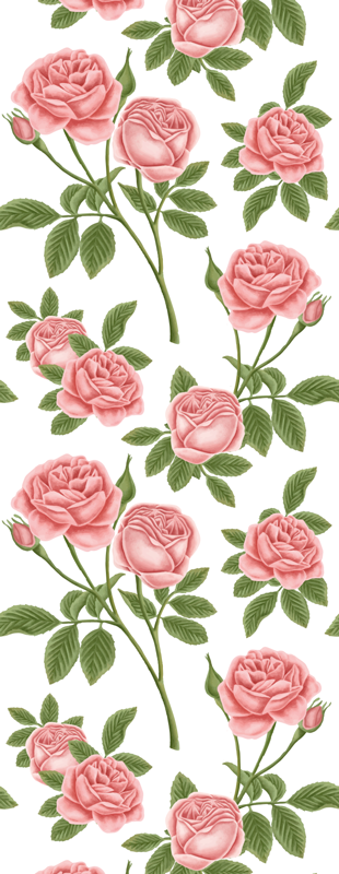 Vinyl teppe kjøkken blomstertrykk roser - Tenstickers