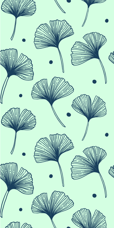 Vinyl teppe kjøkken blomster blå farge - Tenstickers