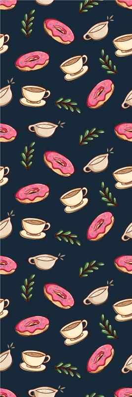 Dessert og kaffe bakgrunn vinyl teppe kjøkken - Tenstickers