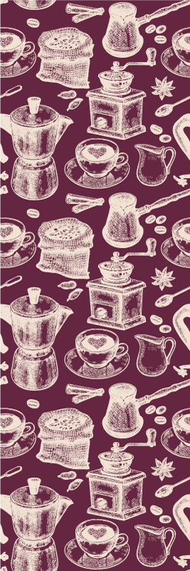 Vinyl teppe kjøkken kaffemønster design - Tenstickers