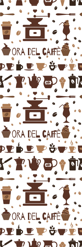 Kaffetid vinyl teppe kjøkken - Tenstickers