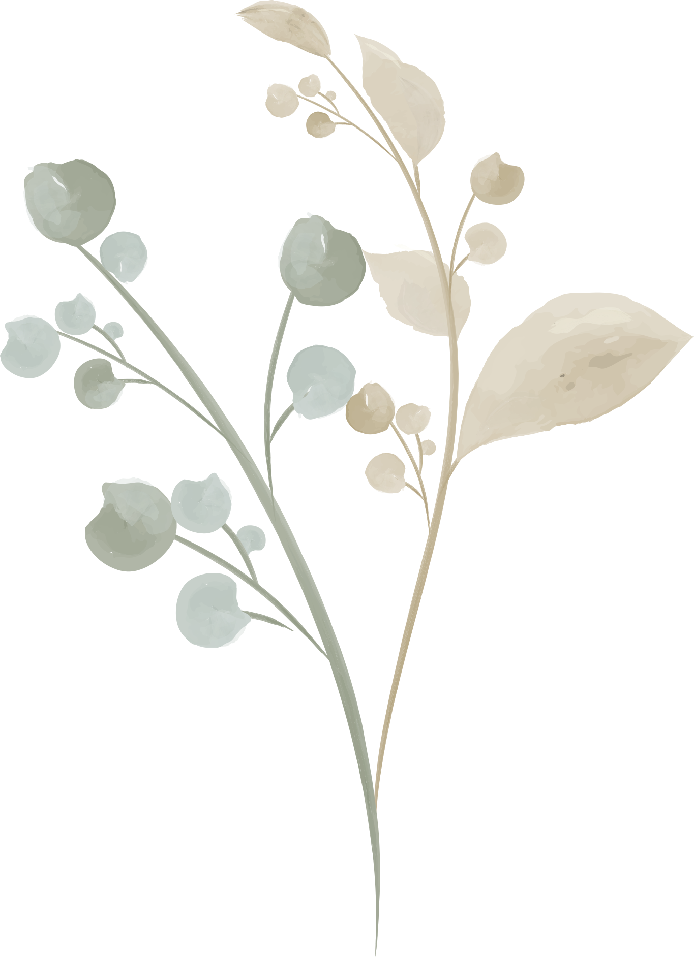 Bad vinyl teppe akvarell gren - Tenstickers