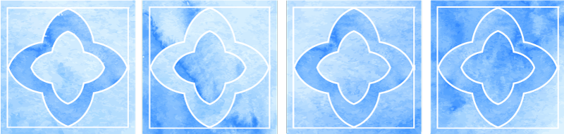 Bad vinyl teppe mosaikk i blå nyanser - Tenstickers