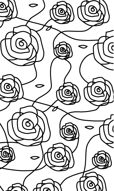 Bad vinyl teppe med minimalistiske roser - Tenstickers