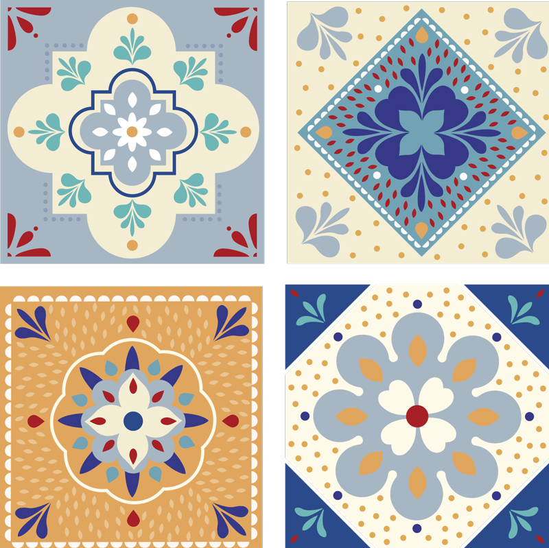 Fargerik palett bad vinyl teppe - Tenstickers