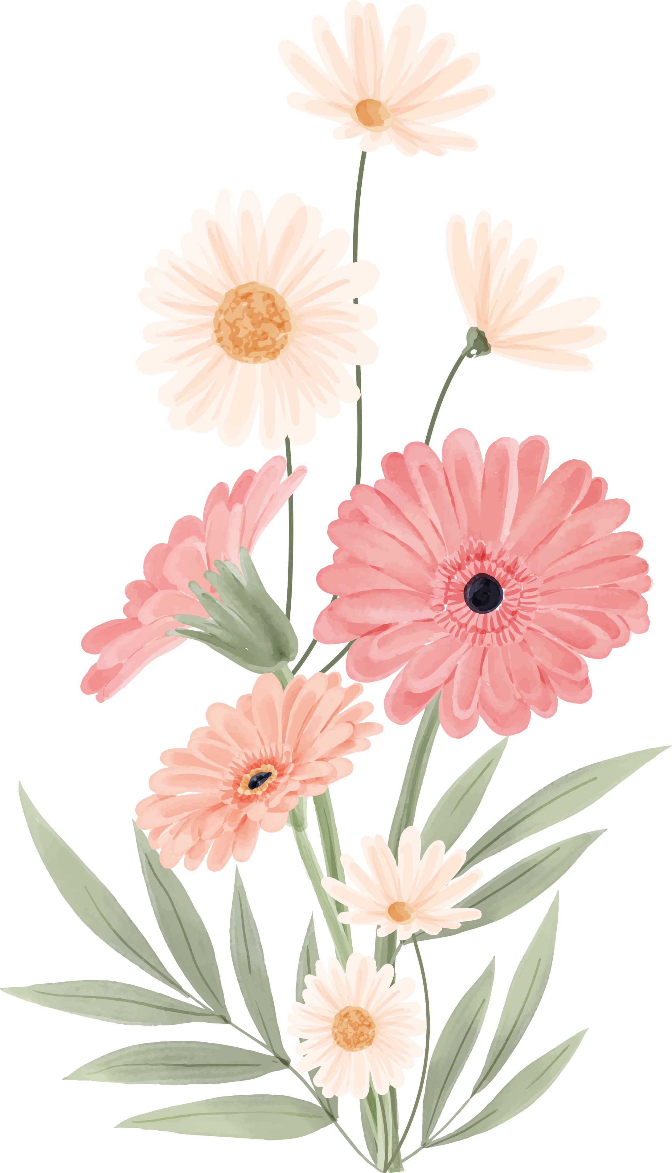 Bad vinyl teppe med rosa tusenfryd - Tenstickers