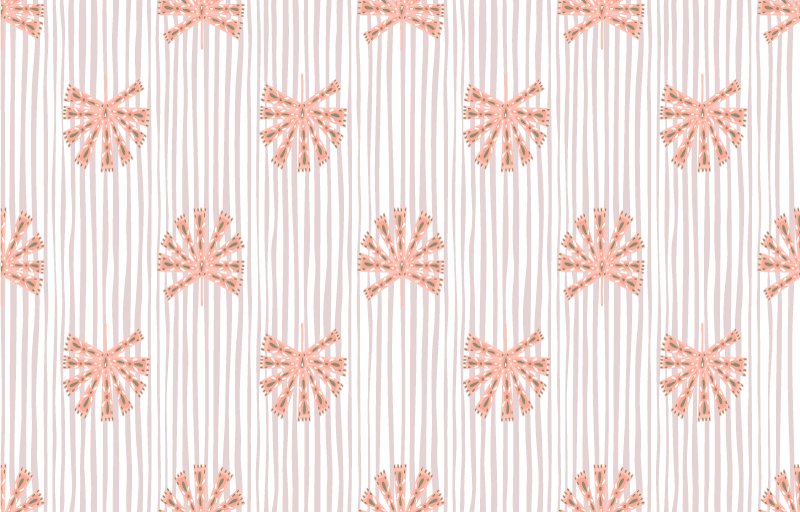 Vinyl teppe blomster og planter geometriske pastellblomster - Tenstickers