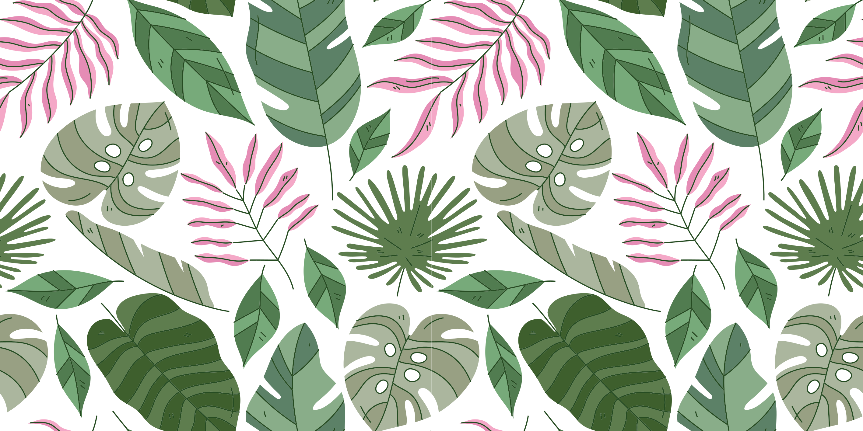Vinyl teppe blomster og planter tropiske hageplanter - Tenstickers