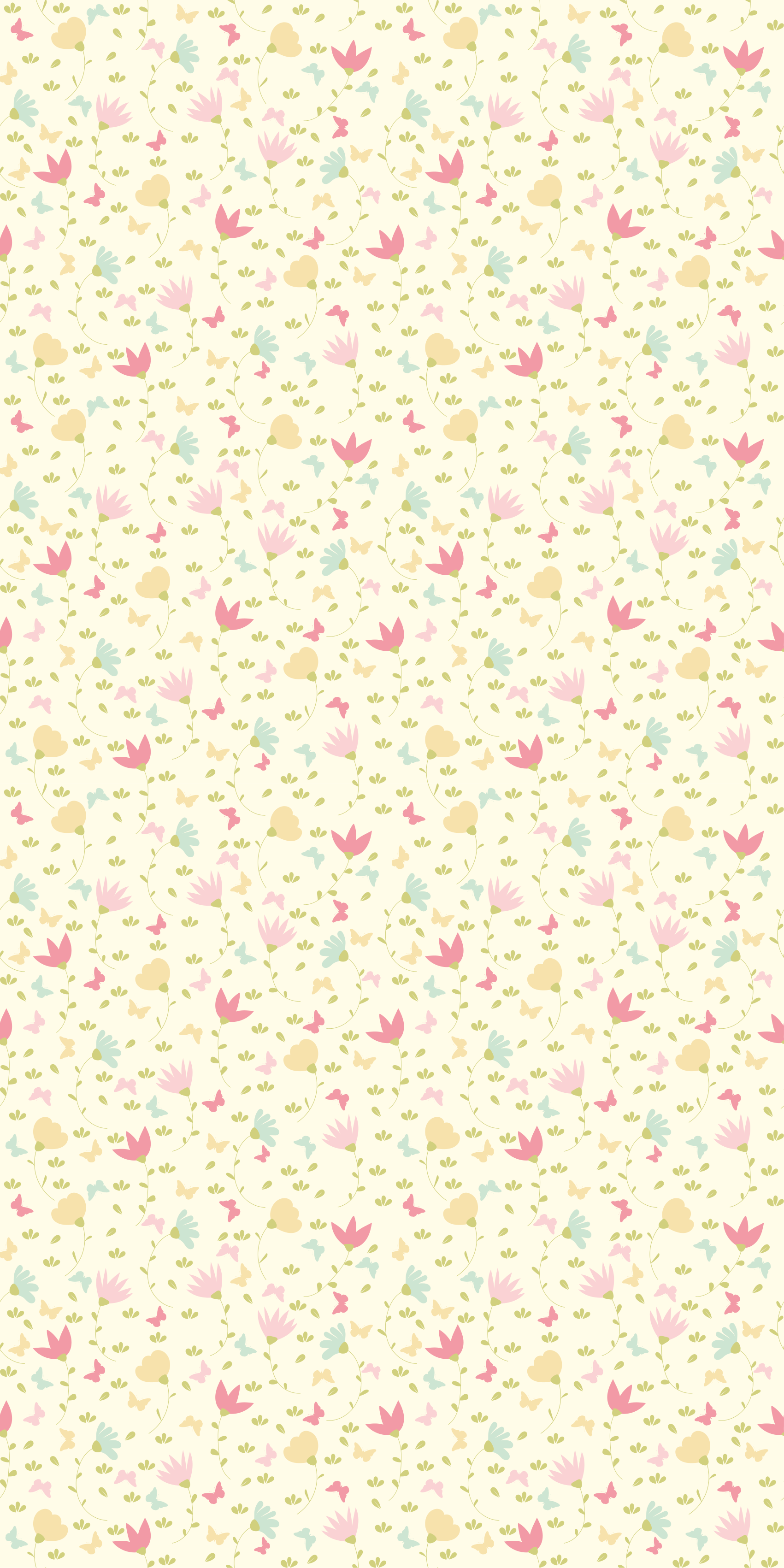 Vinyl teppe blomster og planter med blomster og sommerfugler - Tenstickers
