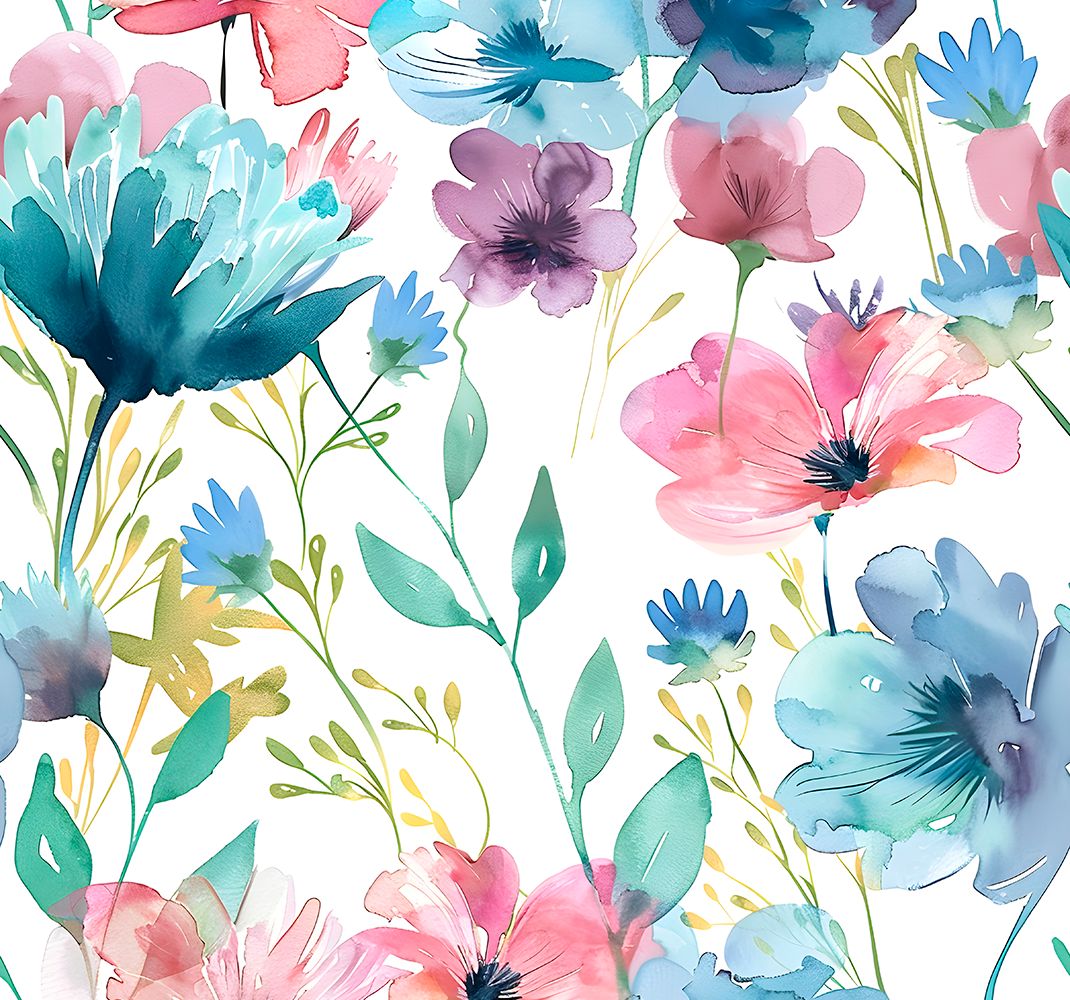 Vinyl teppe blomster og planter villblomster om sommeren - Tenstickers