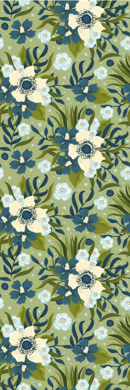 Vinyl teppe blomster og planter blomstermønster - Tenstickers