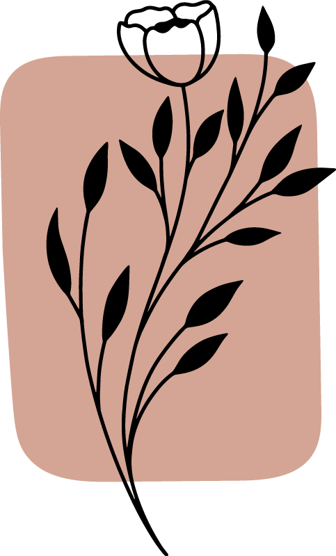 Stilig blomster og planter vinyl teppe - Tenstickers