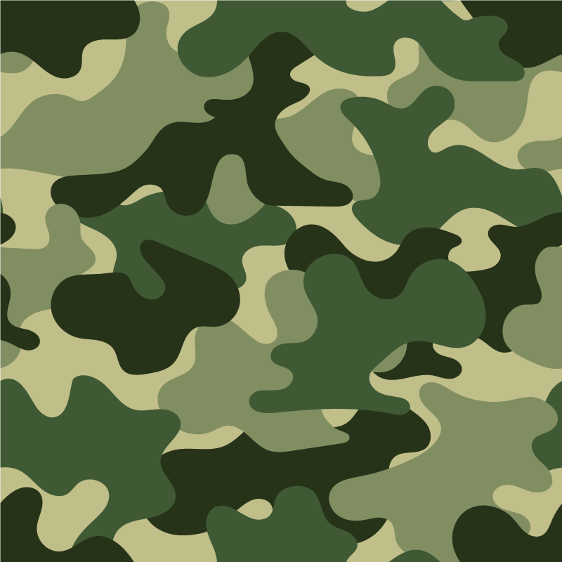 Camo mønster print vinyl teppe blomster og planter - Tenstickers