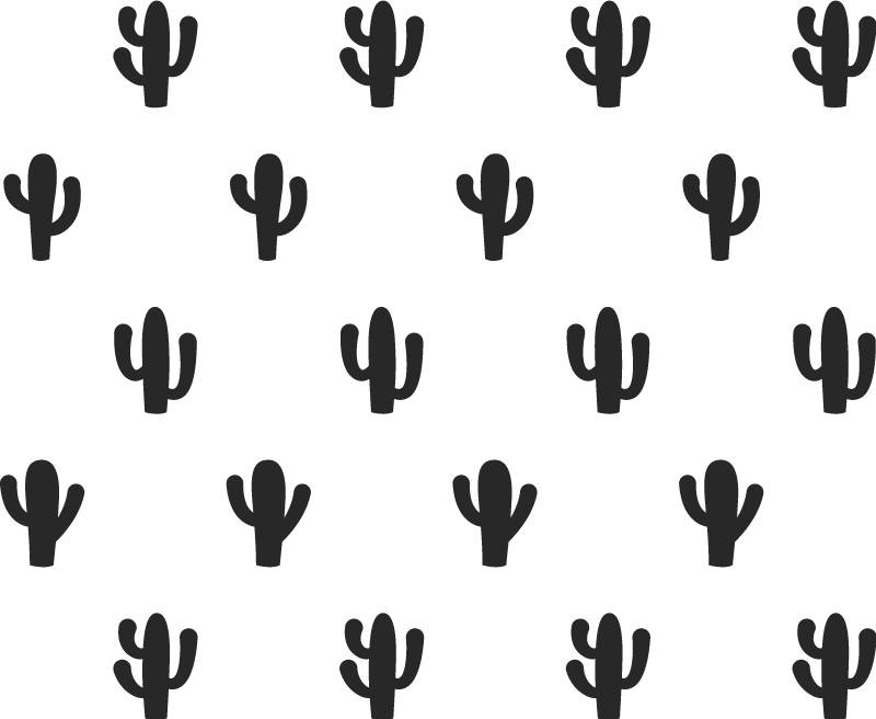 Kaktusmønster design vinyl teppe blomster og planter - Tenstickers