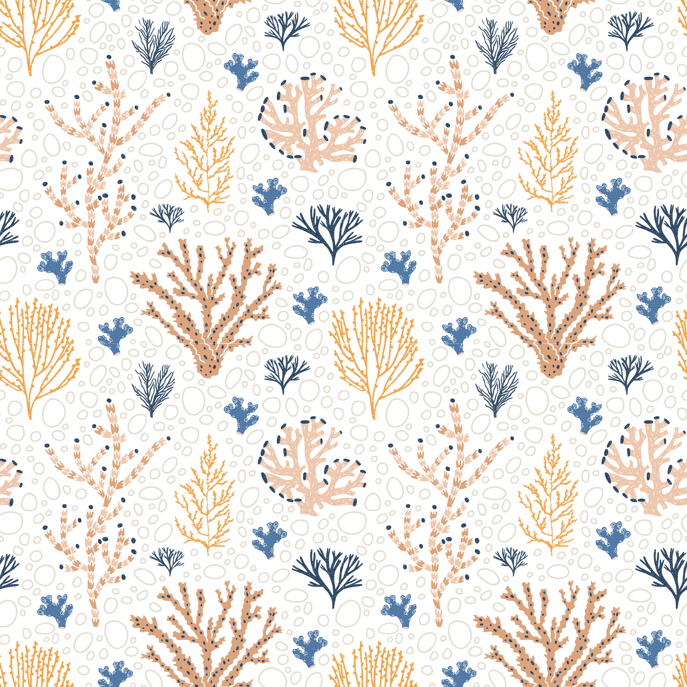 Stilig korallmønster vinyl teppe blomster og planter - Tenstickers