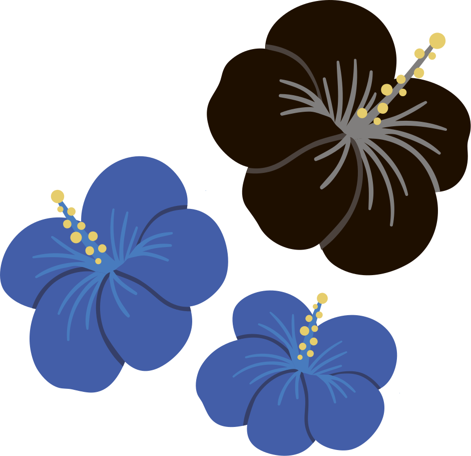 Vinyl teppe blomster og planter hibiskus blomsterarrangement - Tenstickers