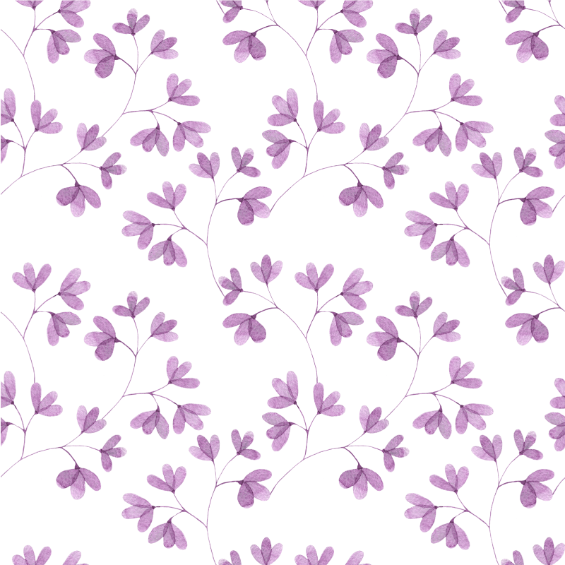 Lilla blomstermønster vinyl teppe blomster og planter - Tenstickers